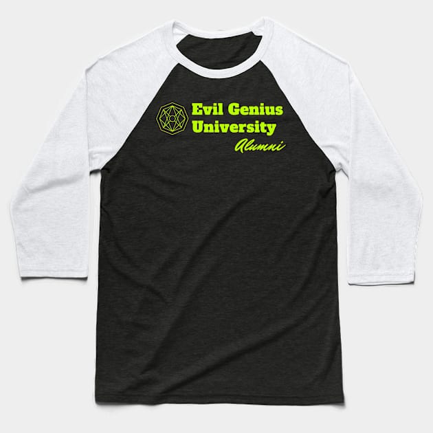 Evil Genius University Baseball T-Shirt by TeeNoir